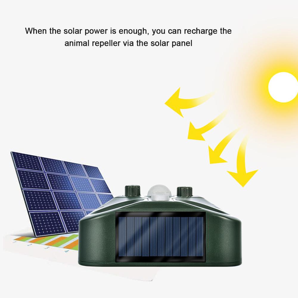 Outdoor Waterproof Solar Powered Pest Rejector Garden Farm Mouse Mole Pest Rodent Repellent Device
