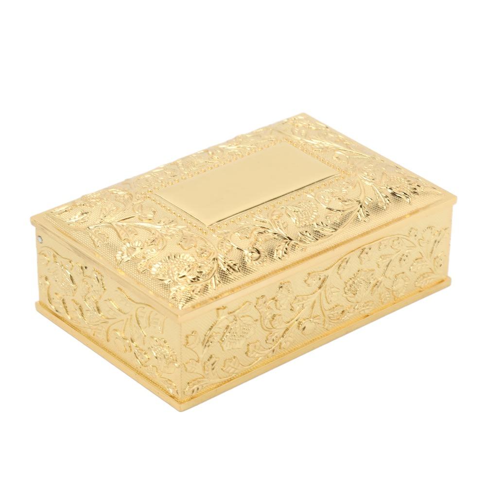 Gold Trinket Storage Box Zinc Alloy Metal Jewelry Box Jewelry Boxes Keepsake Box For Ladies
