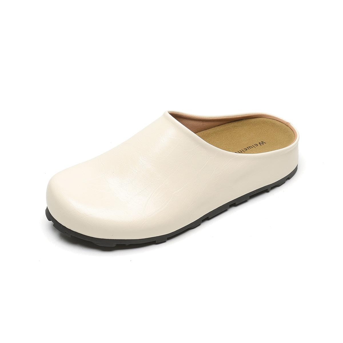 Thick-soled women wear Baotou and half-slippers in the summer 35 бежевый 4980₽