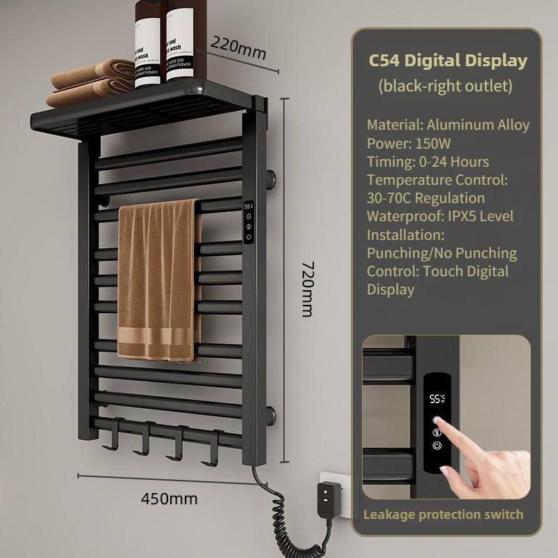 Household Intelligent Constant Temperature Drying Bathroom Towel Bar Touch Control Storage Rack Electric Towel Rack