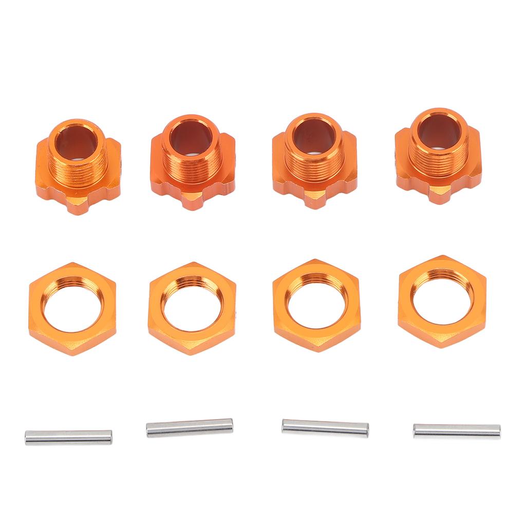 4PCS 17mm Hex Wheel Hub Adapter Aluminum Alloy Orange Hex Drive Hub Adapter for ZD Racing 9116