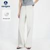 Women's White Casual Straight-Leg Trousers