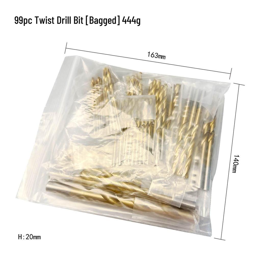 13-Piece Titanium-Plated Twist Drill Bit Set for Wood and Plastic Drilling