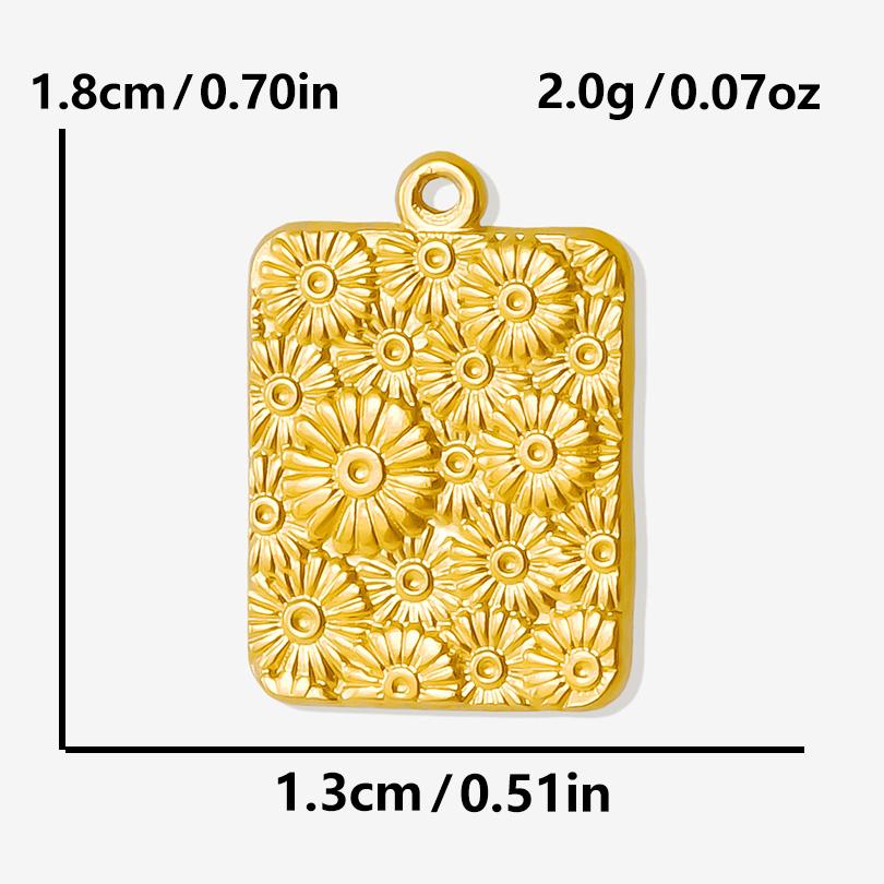 6pcs/Lot Plant Accessories DIY Stainless Steel Flower Leaf Charms For Jewelry Making Bulk Sunflower Rose Pendant Filigree Charm