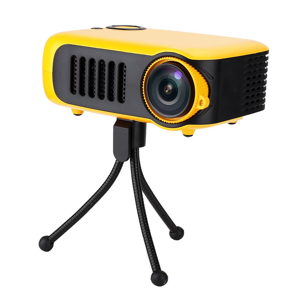 Portable Home 480*320 HD Resolution Video Projector Yellow for Children