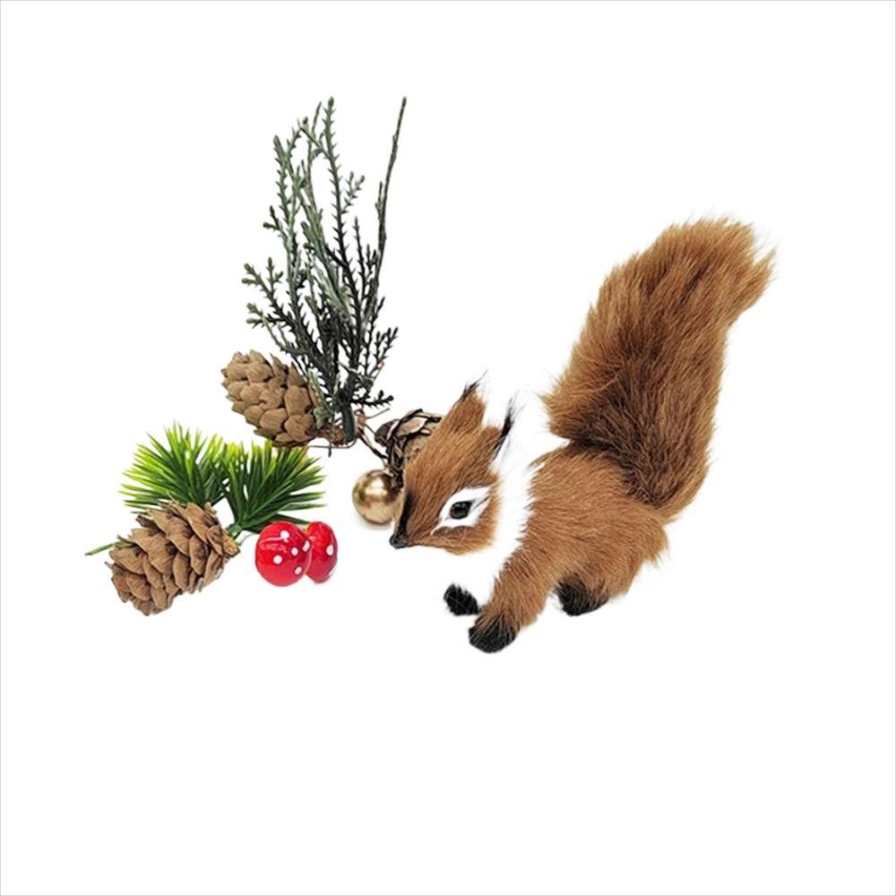 Christmas Animal Ornament Stuffed Toys Plush Animal Squirrel Plush Toys Simulation Squirrel