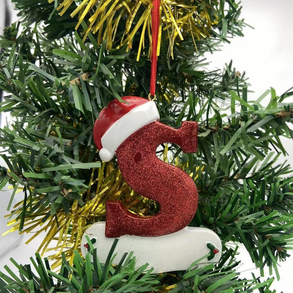 Chic 26 Letter Resin Alphabet Ornaments For Christmas Tree Unique Holiday Decor