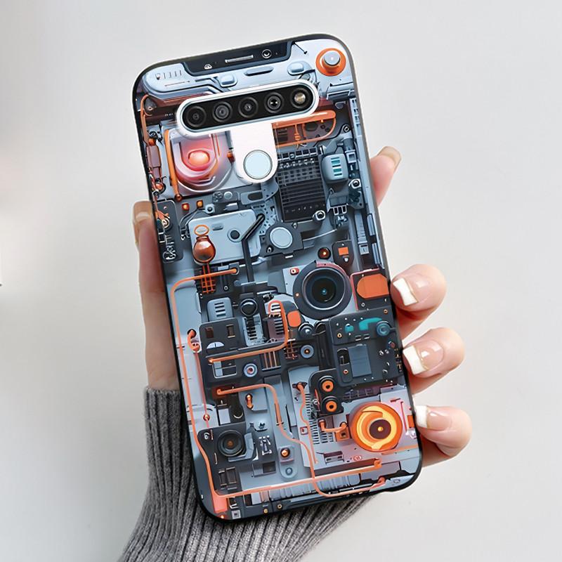 Luxury Cute Cool Boys Girls Case For LG K61 Q61 Q70 Phone Case Black Matte Soft Silicone Back Cover Protective TPU Bumper Shell