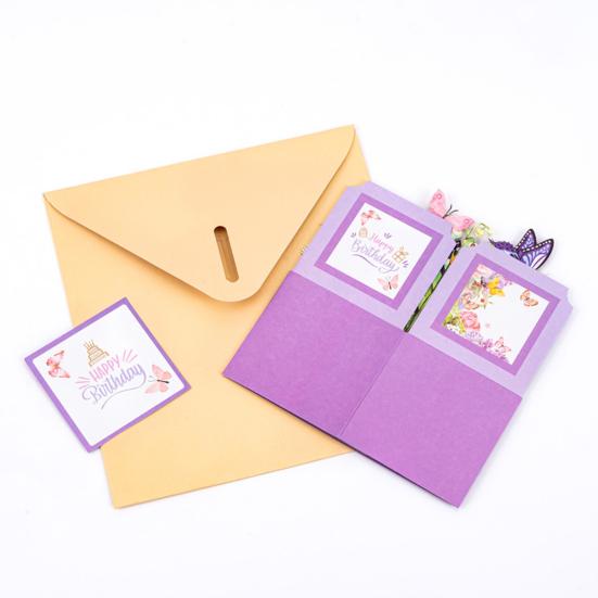 Tarjeta emergente de mariposa, ramo de flores de papel 3D hecho a mano, tarjeta de felicitación emergente para cumpleaños, aniversario, Día de la Madre
