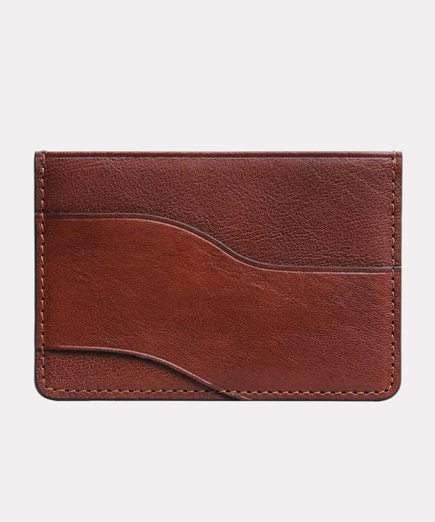Matt New Vecchio Cowhide Card Wallet Deep Brown