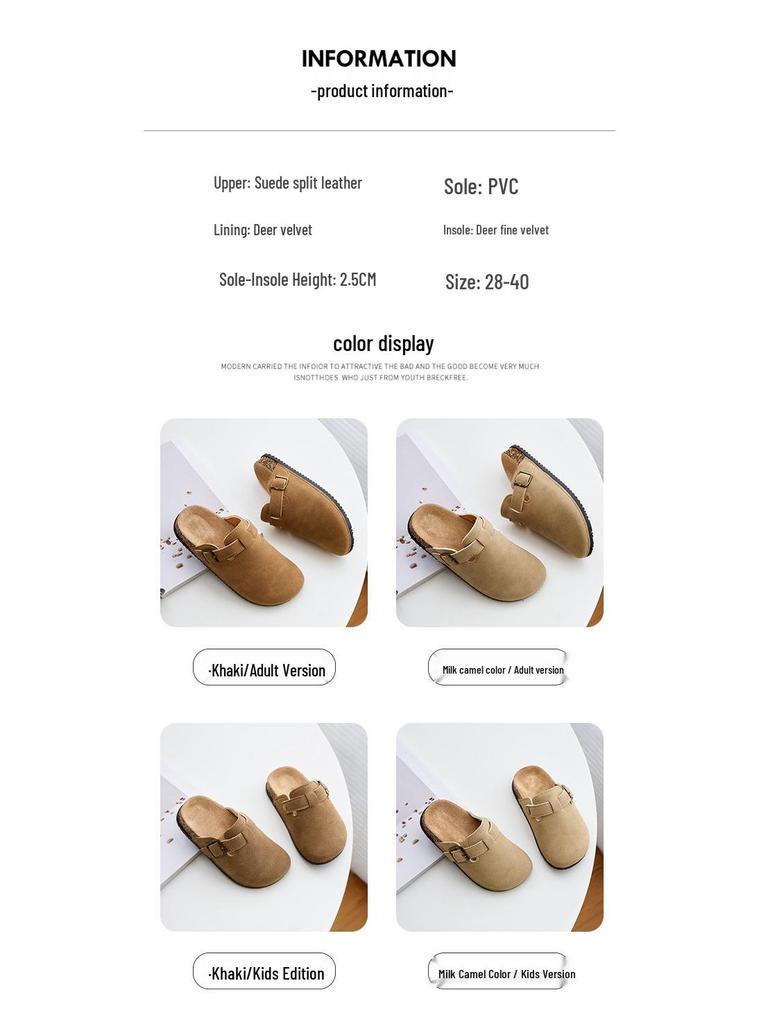 Girls' Slip-On Outdoor Clogs, 2025 Spring/Autumn, Soft and Non-Slip, for Older Children, Birkenstock-Style, Casual Wear.
