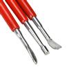 3 Stück Rot Edelstahl DIY Kantenprägen Schnitzen Griffwerkzeug für Leder Detail Skulptur