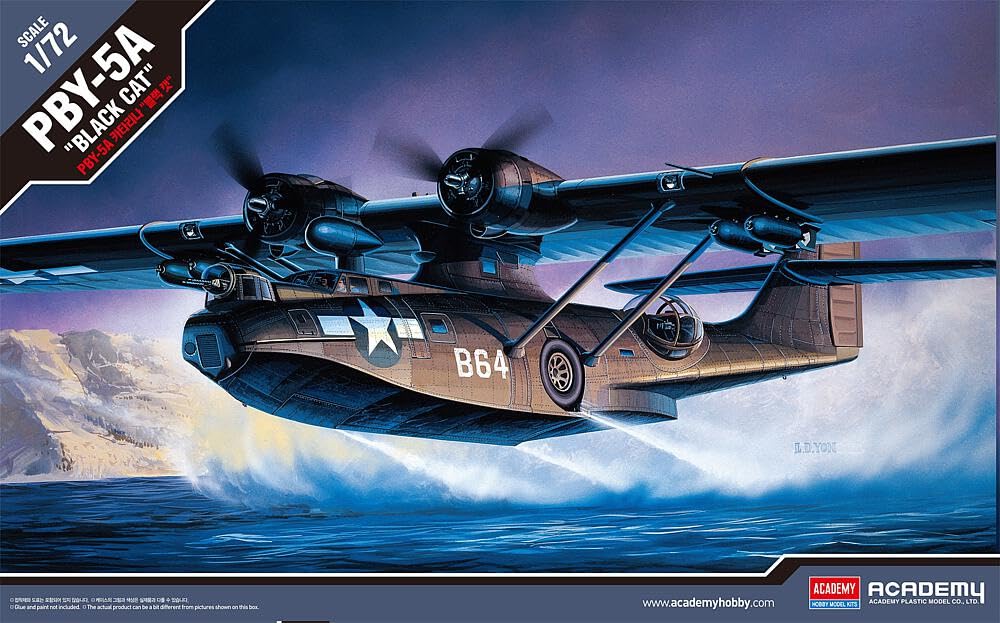 Academy Black Cat Plastic Model 1/72 PBY-5A