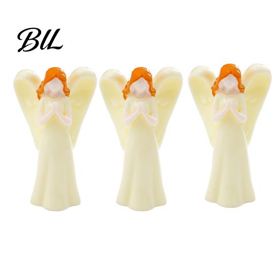 Gentle Styling Angel Decor 3 Pcs Mini Guardian Figurines Small Resin Statues Little Tiny Keepsake Cake Topper Decoration for Wedding Party Favors Home C