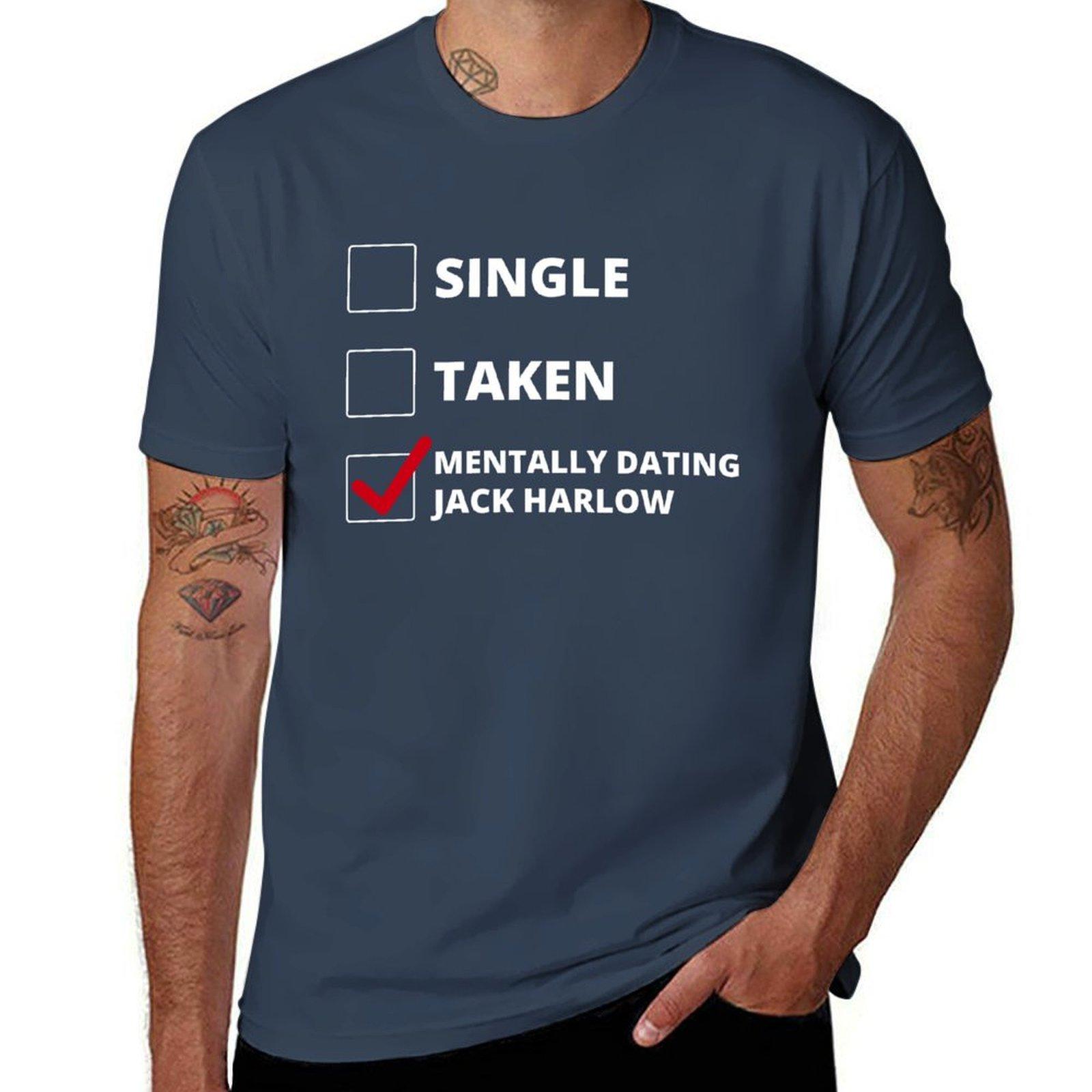 Mentally Dating Jack Harlow Tshirt cute tops plain funnys customs design your own Mens cotton tshirt S