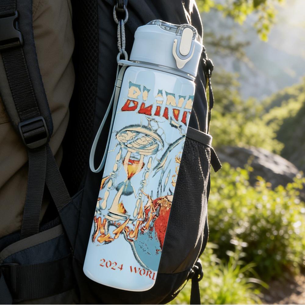 1PC Vintage Dark Fantasy Band Art Collage Print 750ml Portable Sports Water Bottle Leakproof Gym Outdoor Travel Drink Cup
