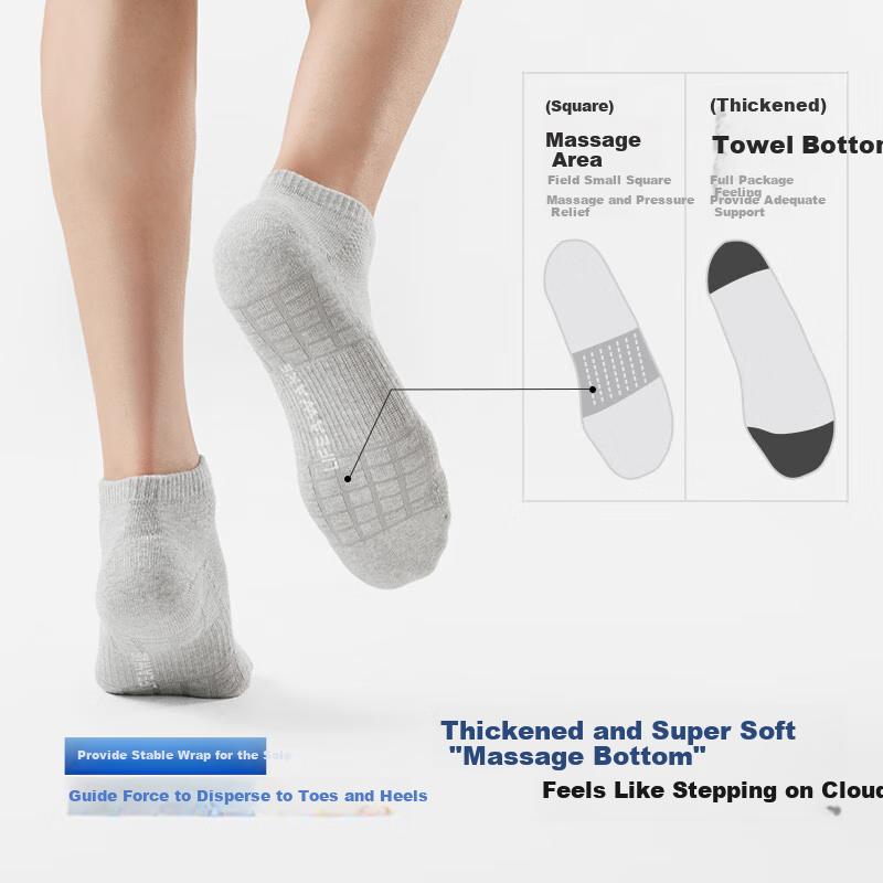 HLA Socks for Men And Women, Short Cotton Tube, 10A Mint-Scented, Shock-Absorbing, Breathable, Comfortable Sports Casual Ankle Socks, 5 Pairs Per Pack