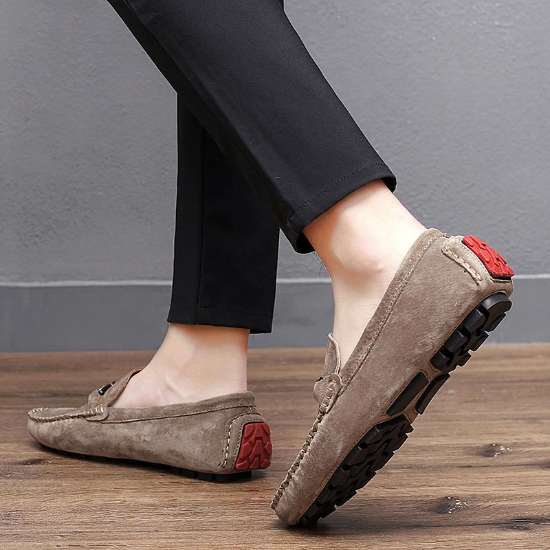 Large Size 38-47 Penny Loafers Men Male Boat Shoes Man Moccasins Suede Leather Flats Summer High Quality Men Casual Shoes