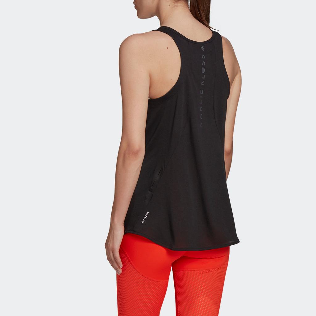 Adidas Karlie Kloss Back Logo Print Round Neck Sleeveless Sports Tank Top Women Tops Black GH8226