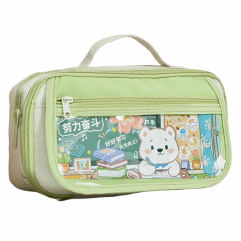 

Сумка для хранения карандашей большой вместимости, сумка для канцелярских принадлежностей на молнии с изображением медведя, органайзер-пенал, наградные подарки