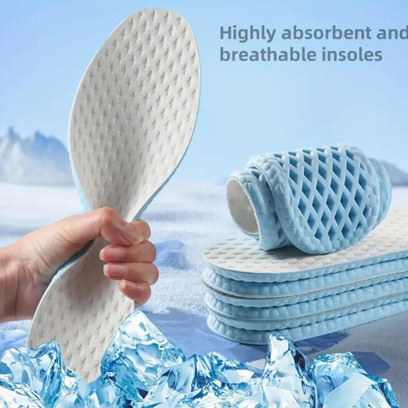 5Pairs Summer Cool Feeling Sports Insoles Shoe Insert for Men Women Sweat-absorbing Breathable Outdoor Barefoot Shoe Liners
