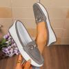 Spring 2025 New Women Flats Shoes Round Head Low Heel Chain Shoes Female Casual Comfortable Loafers Retro Outdoor Sneakers Women