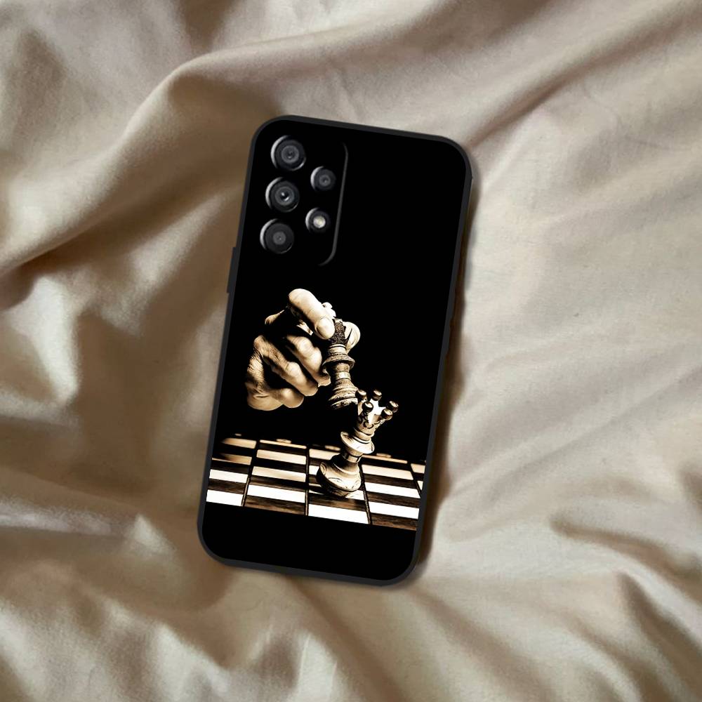 Chess Phone Case For Samsung Galaxy A20,A21s,A22,A31,A32,A52,A53,A72,73,A80 Soft Black Cover