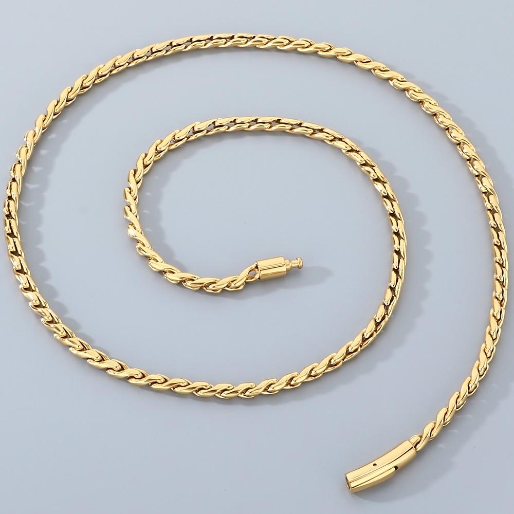 Geflochtene Edelstahl Gliederkette Halskette Herren 65CM Länge 4MM Breite Herrenketten Halsketten Schmuckzubehör Choker Mann Männlich