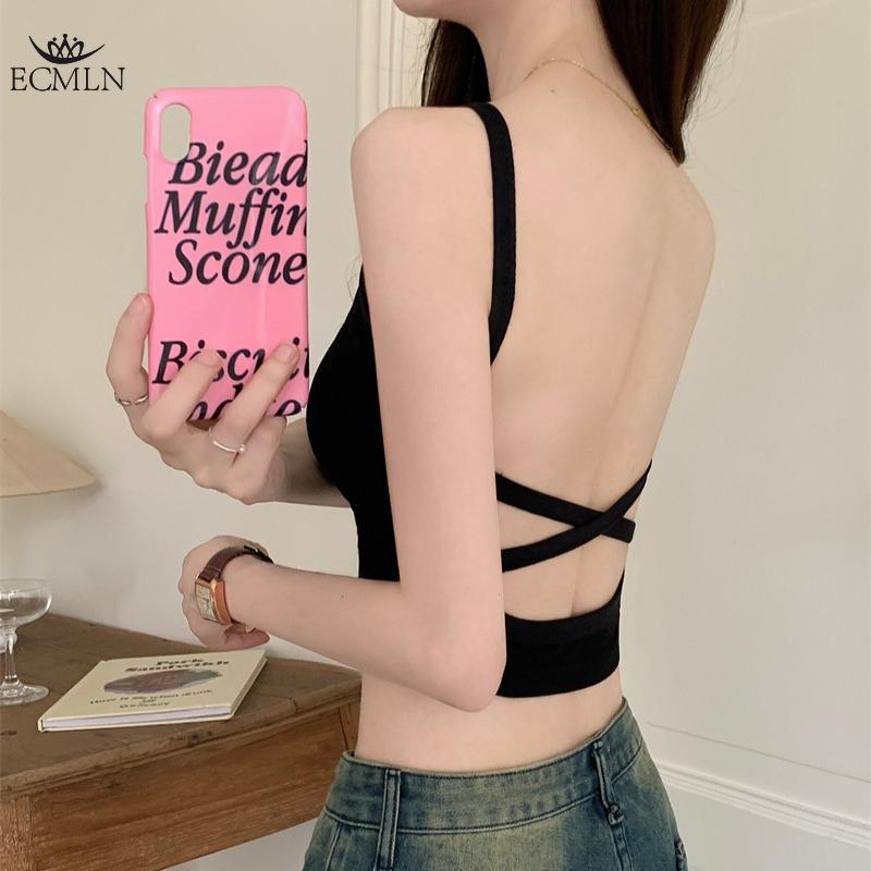 Women's Breast Pad Beautiful Back Short Camisole Summer Hot Girl Tube Top Bras