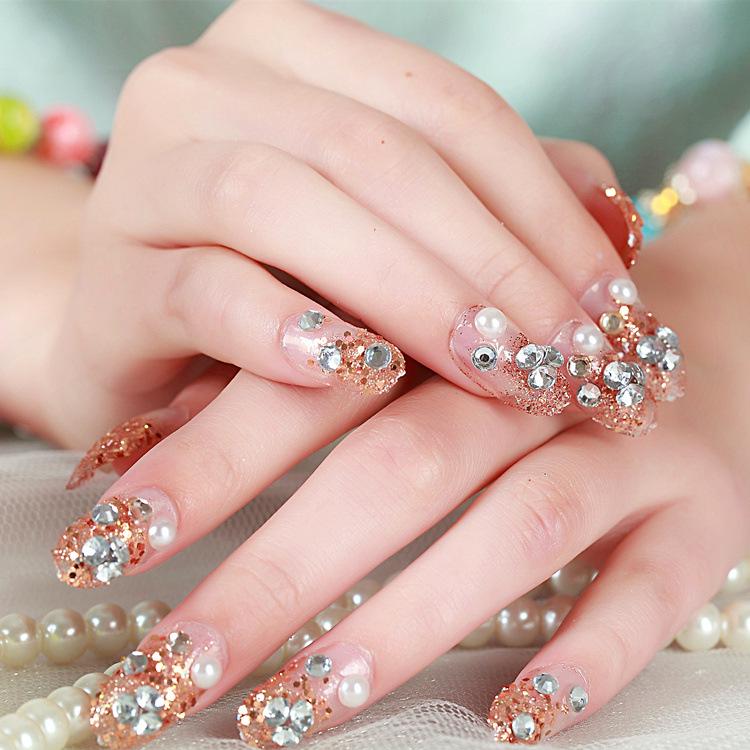 

Golden Orb Bridal Manicure: Reusable False Nails & Tools Set