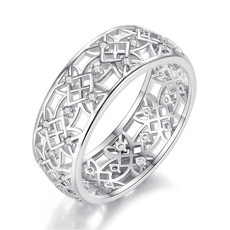 Luxus Kristall Blume Ring Damen Partner Ring Hochzeitsfeier Feiner Schmuck KTJ