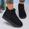 Fashion 2025 Winter Women Short Plush Warm Snow Boots Casual New Suede Fur Chelsea Ankle Boots Flats Platform Shoes Zapatos De Mujer
