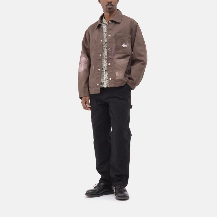 Stussy Stained Bleached Long Sleeve American Vintage Jacket Unisex Jacket 115575