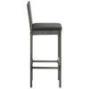 Garden Bar Stool with Cushion 4 pcs Grey Poly Rattan