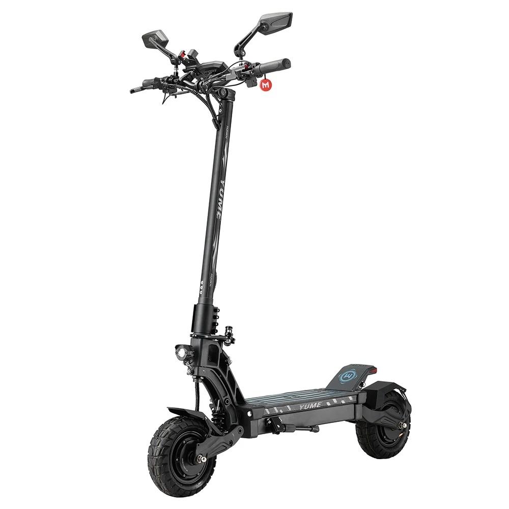 YUME HAWK Electric Scooter 10x3.15" Tubeless All-terrain Tire 1200W*2 Motor 60V 22.5Ah Battery 43mph Max Speed 43miles Max Range