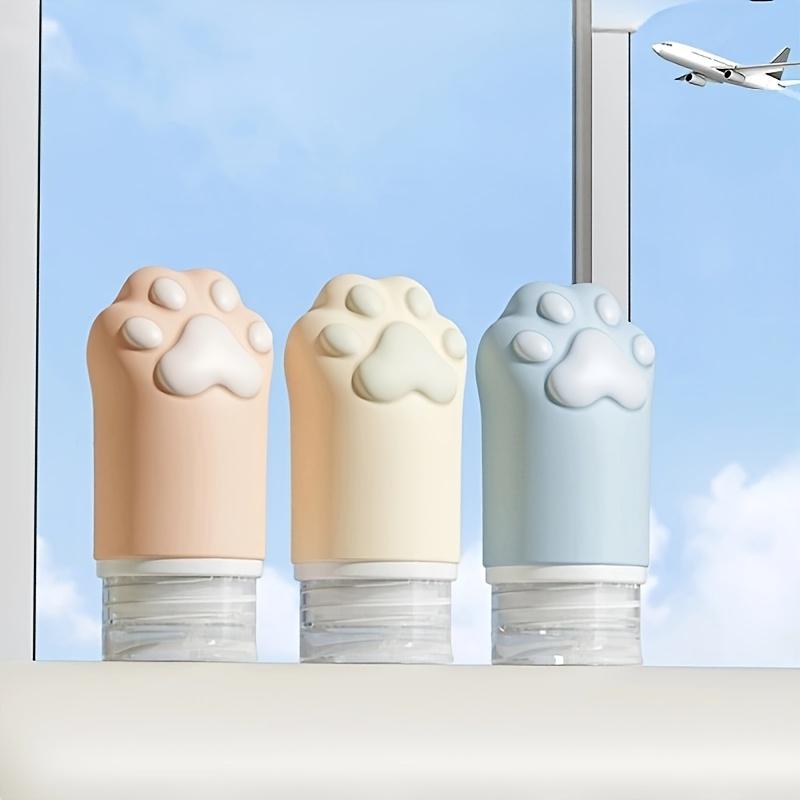 3pcs Cute Cat Paw Silicone Travel Bottles , Leak Proof, Portable for Skincare, Cosmetics, Perfect for Air Travel , Business Trips