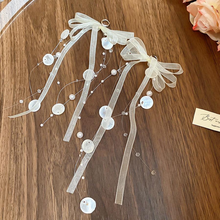 Seaside vacation style flower shell fringed long earrings stud earrings women's earrings design sense
