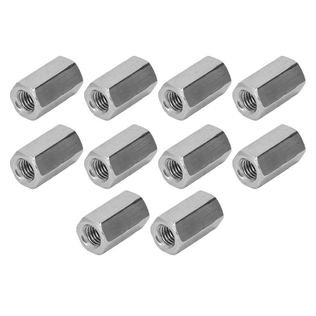 10 szt. Nakrętka łącząca Stal nierdzewna 304 Nakrętka łącząca pręt Sześciokątna M8 Element złączny do gospodarstwa domowego