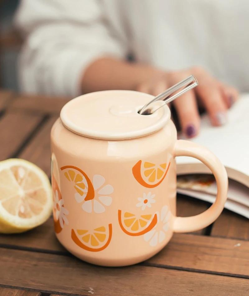 Glass Straw Mug Ceramic Beer Mug Coffee Cups and Mugs Drinkware Cup for Coffee Beautiful Tea Mugs Original Funny New Year Cute