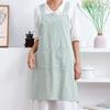 Japanese & Korean Retro Cotton Linen Apron with Logo, Tie-Free Design for Home, Flower Shop, or Painting Use