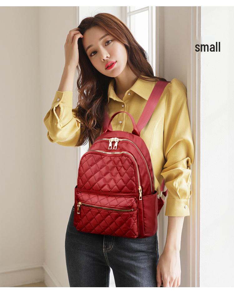 2023 Retro Rautenmuster Oxford-Stoff Rucksack - Damen Vielseitig Lässig