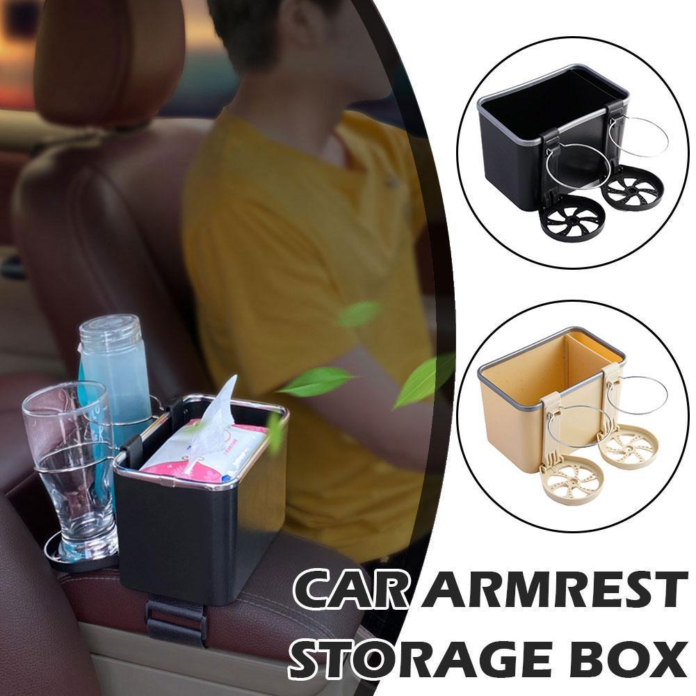 Multi-function Car Armrest Storage Box Armrest Organizers Car Stowing Tidying Accessories For Phone Tissue Cup Drink Holder F2W3