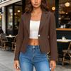 Jaqueta Casual Feminina Colorida com Lapela de Manga Longa Slim Fit