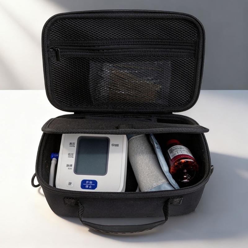 Hard Case Storage Bag for Blood Pressure Monitor Impact Resistant Pouch with Inner Pocket Shoulder Strap Carrying Bag