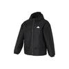 Solid Color Logo Casual Sports Jacket for Women - Black