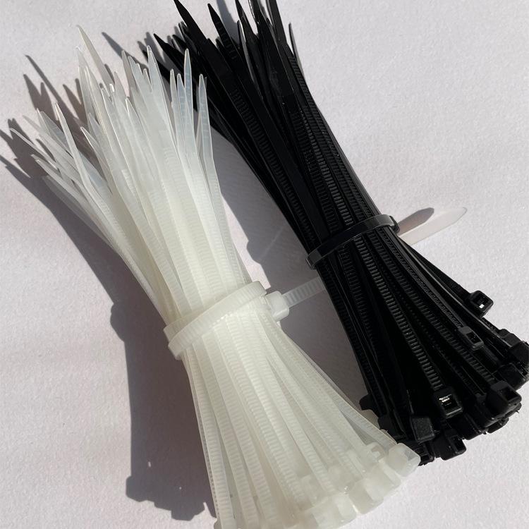 Cold-Resistant Black Nylon Cable Ties 2.5x200 Mm - White Self-Locking