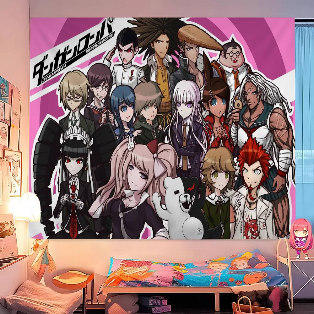 Anime Gra Danganronpa Wisząca Bohemian Tapiseria Bohemian Tapiserie Ścienne Mandala Kawaii Wystrój Pokoju