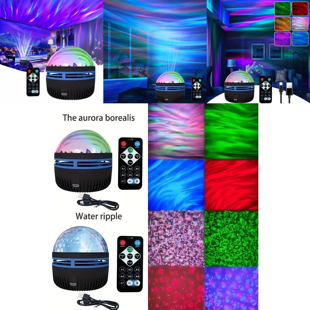 Stunning Polar Aurora Projection Lamp With Hypnotic Water Wave Patterns For Relaxing Atmosphere