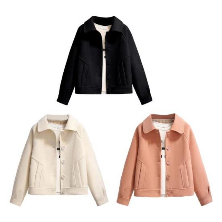 Warm Winter Wool Coat Ladies Hooded Plaid Overcoat Single Breasted Loose Mid Length Thick Jacket with Pockets for Travel Dating Commuting