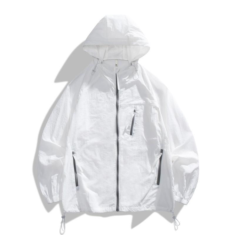 UPF10 + Sunscreen Top Jacket Men's Summer Ice Silk Hooded Sports Fishing Sunscreen Clothing Outdoor Light Sunscreen Clothing Women